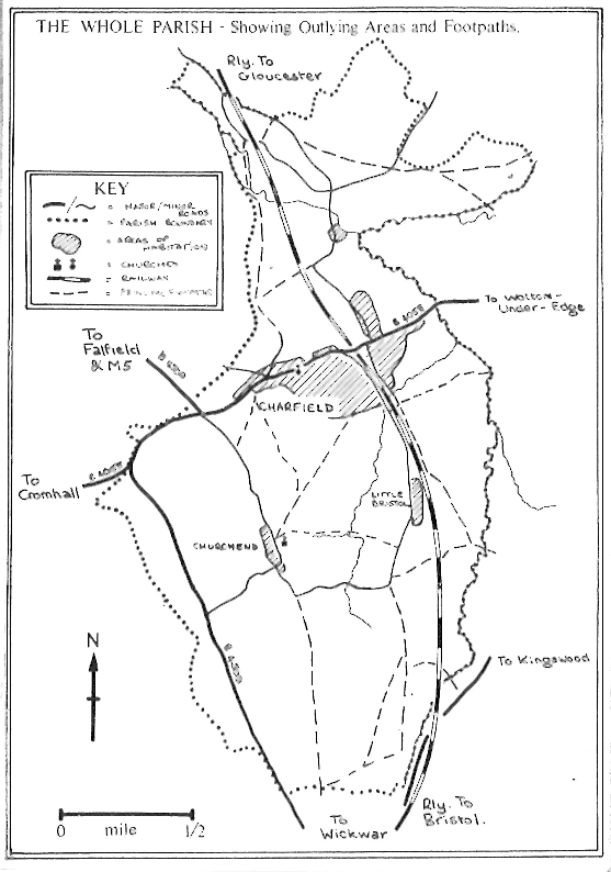 The Whole Parish – Showing Outlying Areas and Footpaths